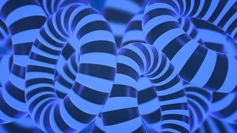 Abstract 3D Rendering of rotating circle shapes. イラスト素材