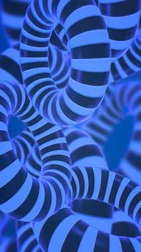 Abstract 3D Rendering of rotating circle shapes. - Vertical イラスト素材