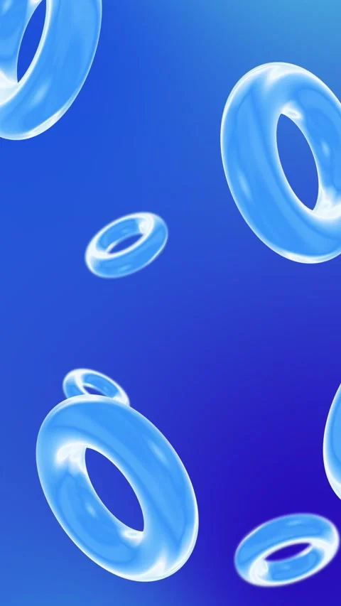 Abstract 3D Rendering of rotating geometric blue shapes. Video stock 229267723