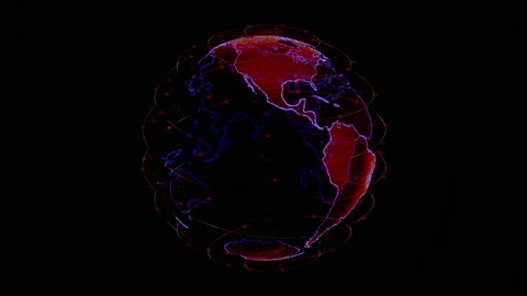 Abstract 3D rendering satellites starlink network, digital earth data globe - Stock Footage 138901916