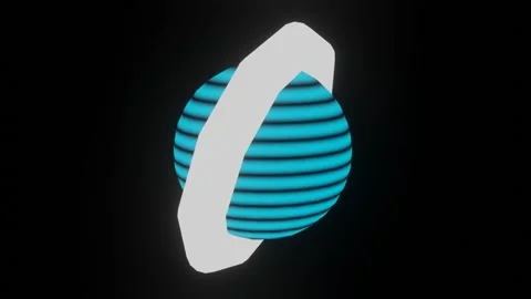 Abstract 3d rendering seamless loop of a glowing ring moving around the sphere. Stock Footage 137479094
