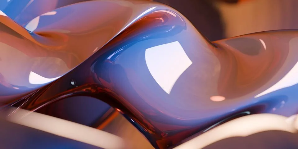 Abstract 3D Rendering with Smooth Flowing Shapes Stock Illustration