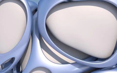 Abstract 3d rendering smooth organic shape background Stock Illustration