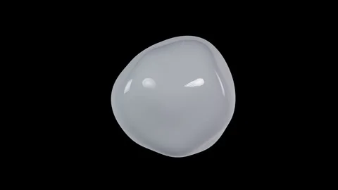 Abstract 3D rendering of smooth white milk liquid blob morphing loop Stock Footage 340241824