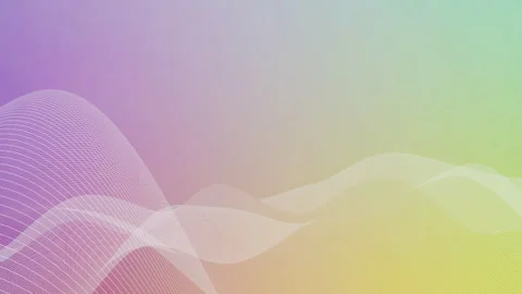 Abstract 3D rendering of soft pastel gradient wireframe waves flowing loop Stock Footage 340241117