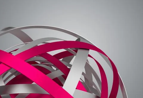 Abstract 3D Rendering of Sphere with Rings. Stock Illustration