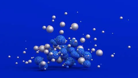 Abstract 3D Rendering of Spheres Illustrazione stock