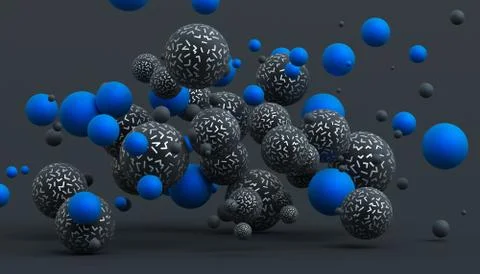 Abstract 3D Rendering of Spheres Illustrazione stock