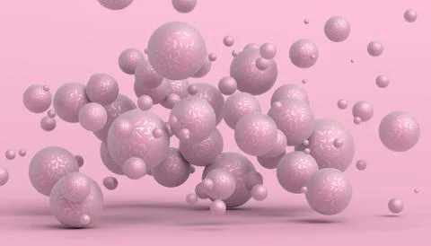 Abstract 3D Rendering of Spheres Illustrazione stock