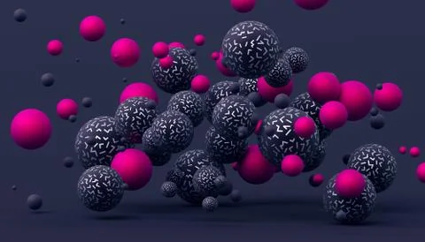 Abstract 3D Rendering of Spheres Stock Illustration