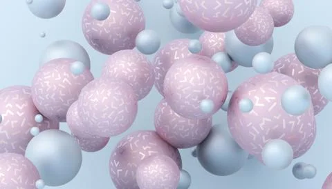 Abstract 3D Rendering of Spheres Stock Illustration