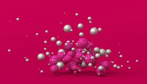 Abstract 3D Rendering of Spheres Stock Illustration