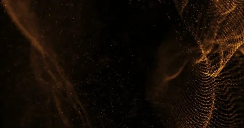 Abstract 3d rendering technology plexus gold dynamic digital surface on black Stock Footage 120036785