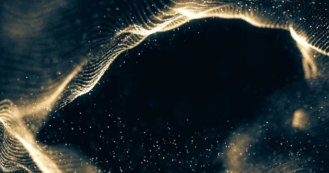 Abstract 3d rendering technology plexus gold dynamic digital surface on black Stock Footage 122255289
