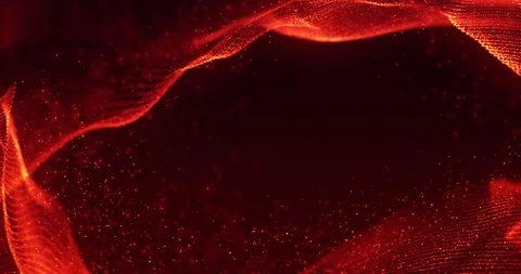 Abstract 3d rendering technology plexus red dynamic digital surface on black Stock Footage 142458307