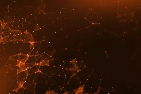 Abstract 3d rendering technology plexus red gradient dynamic digital surface  イラスト素材