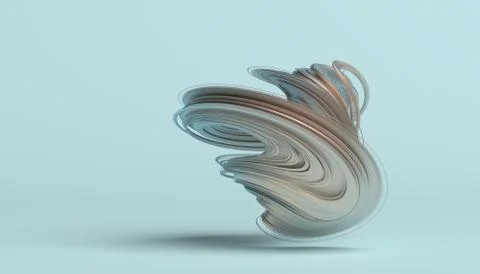 Abstract 3D Rendering of a Twisted Shape Stock Illustration