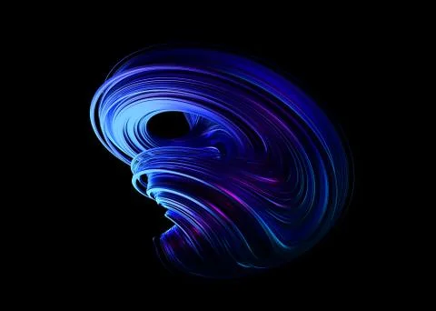 Abstract 3D Rendering of a Twisted Shape Stock Illustration