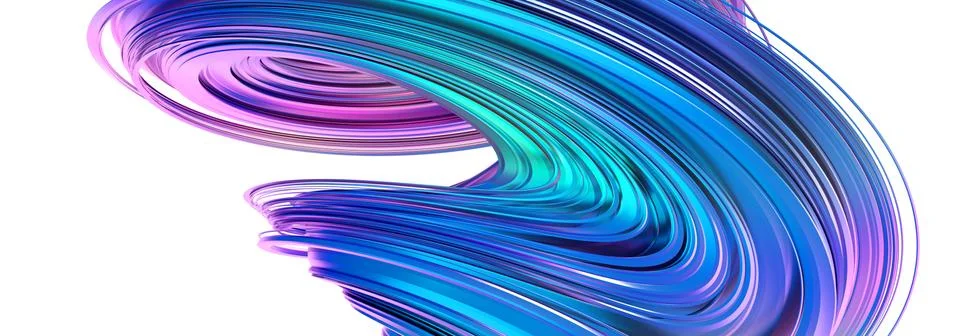 Abstract 3D Rendering of a Twisted Shape Illustrazione stock