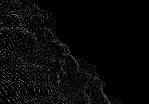 Abstract 3D Rendering of Waves with Particles. Stock Illustration