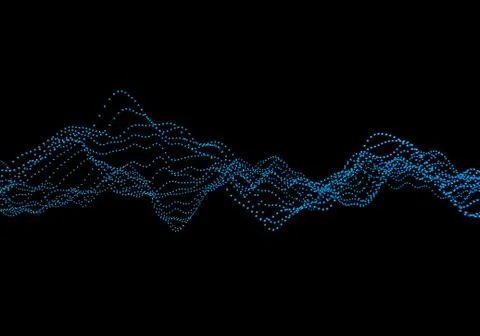 Abstract 3D Rendering of Waves with Particles. Stock-Illustration