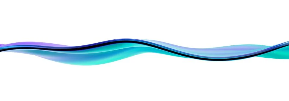 Abstract 3D Rendering of Wavy Line Stock-Illustration