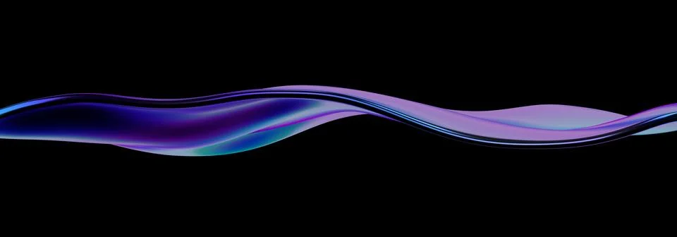 Abstract 3D Rendering of Wavy Line Stock Illustration