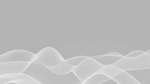 Abstract 3D rendering of white wireframe wave moving forward loop Stock Footage 340240971