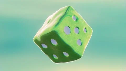 Abstract 3D retro disco groovy neon liquid chrome metallic dice Stock-Illustration