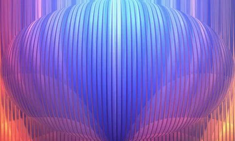 Abstract 3D Ribbed Sphere Background with Vibrant Blue and Purple Gradient .. 스톡 일러스트