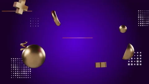 Abstract 3D Rotating Geometric Shapes Animation.  Stock Footage 222894515