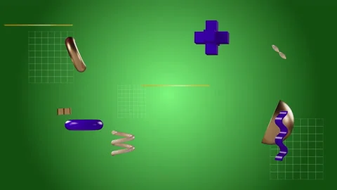 Abstract 3D Rotating Geometric Shapes Animation.  Stock Footage 222894682