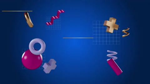 Abstract 3D Rotating Geometric Shapes Animation.  Stock-Footage 222894913