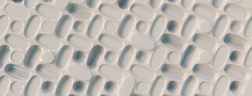 Abstract 3D Round Shiny Pattern Banner white plastic 스톡 일러스트