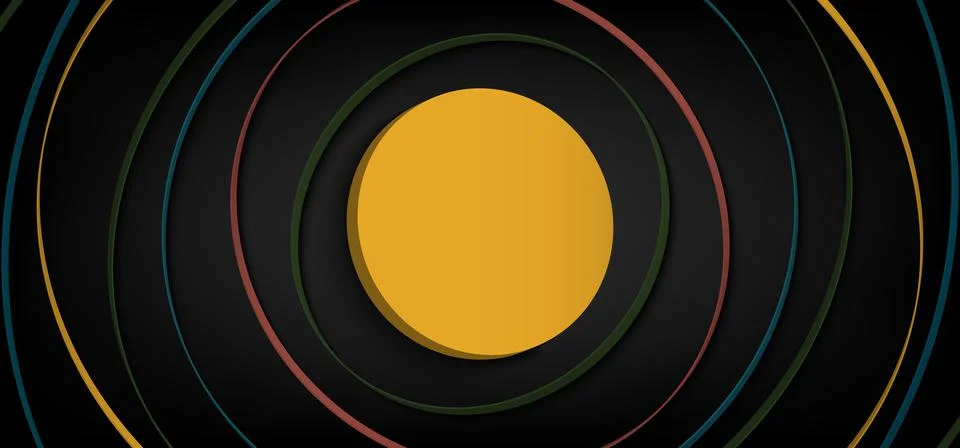 Abstract 3d round template pattern design of presentation. Illustrazione stock