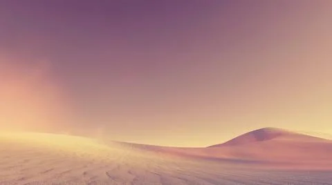 Abstract 3D sandy desert landscape with no people Illustrazione stock