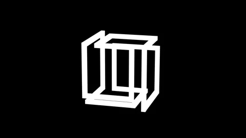 Abstract 3D seamless animation of an interwoven square form. Minimalist white Stock Footage 327960553