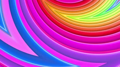 Abstract 3d seamless bright rainbow colors background in 4k with waves Stock Footage 141680024