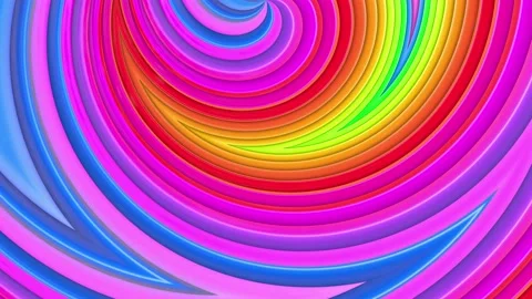 Abstract 3d seamless bright rainbow colors background in 4k with waves Stock Footage 141680067