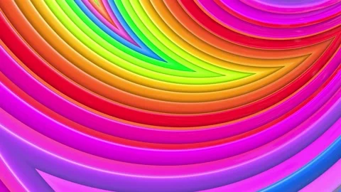 Abstract 3d seamless bright rainbow colors background in 4k with waves Stock Footage 141680096