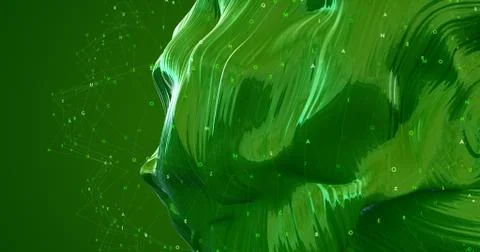 Abstract 3D Shape With Numbers 库存插图