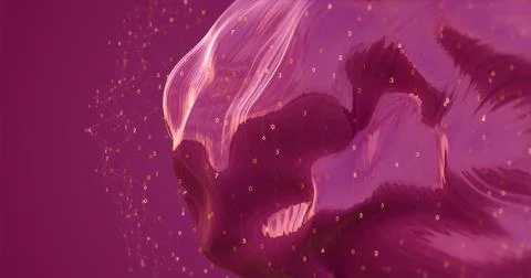 Abstract 3D Shape With Numbers 库存插图