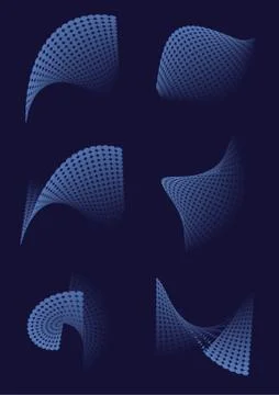 Abstract 3D Shapes on Blue Background for Printed Cover Design Illustrazione stock