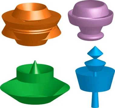 Abstract 3D Shapes Stock Illustration