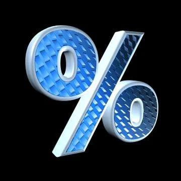 Abstract 3d sign with blue pattern texture - percent Stock Illustration