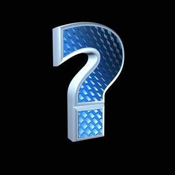 Abstract 3d sign with blue pattern texture - interrogation point abstract ... Stock Photos