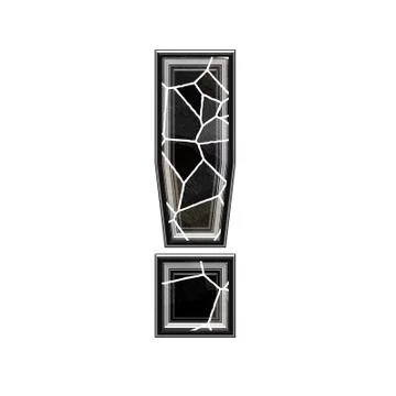 Abstract 3d sign with stone wall texture - exclamation point Stock Illustration