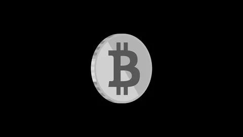 Abstract 3d silver crypto Bitcoin icon isolated on black background. Stock Illustration