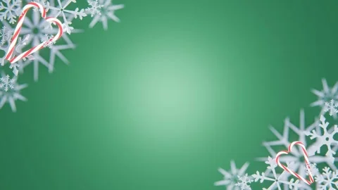 Abstract 3D snowflake candy cane horizontal frame backgrounds Merry Christmas Stock Footage 291711511