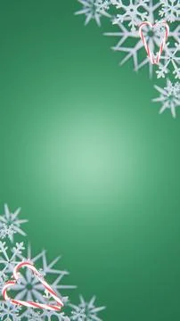 Abstract 3D snowflake candy cane vertical backgrounds event Merry Christmas Stock Illustration